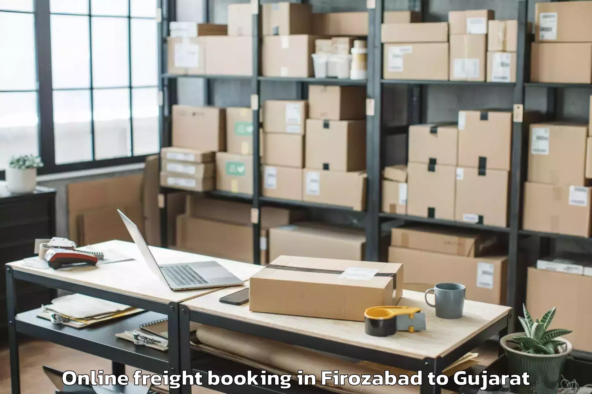 Top Firozabad to Jafrabad Online Freight Booking Available